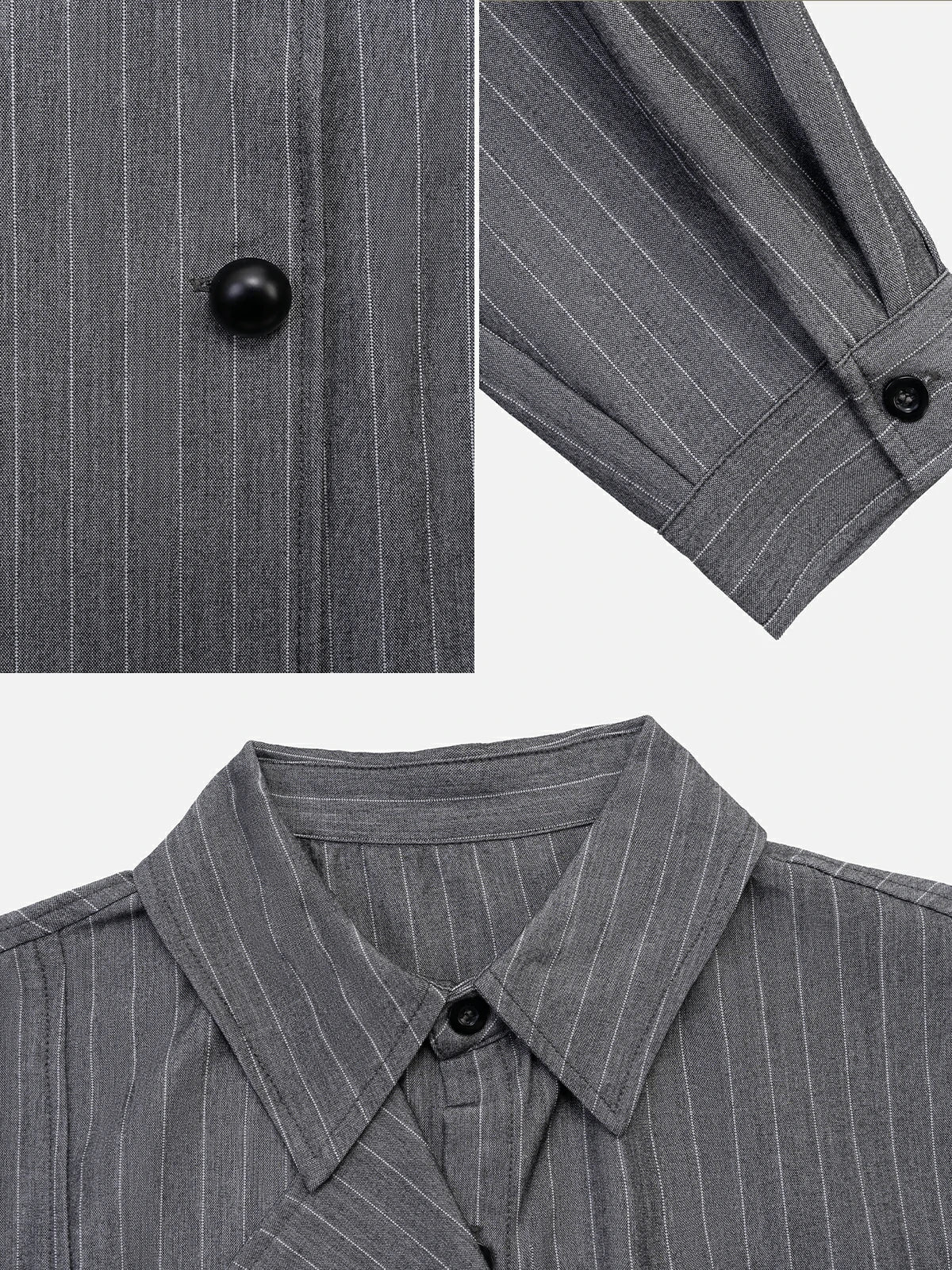 Trendy Stripe Splice Button-Down Shirt