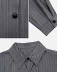 Trendy Stripe Splice Button-Down Shirt