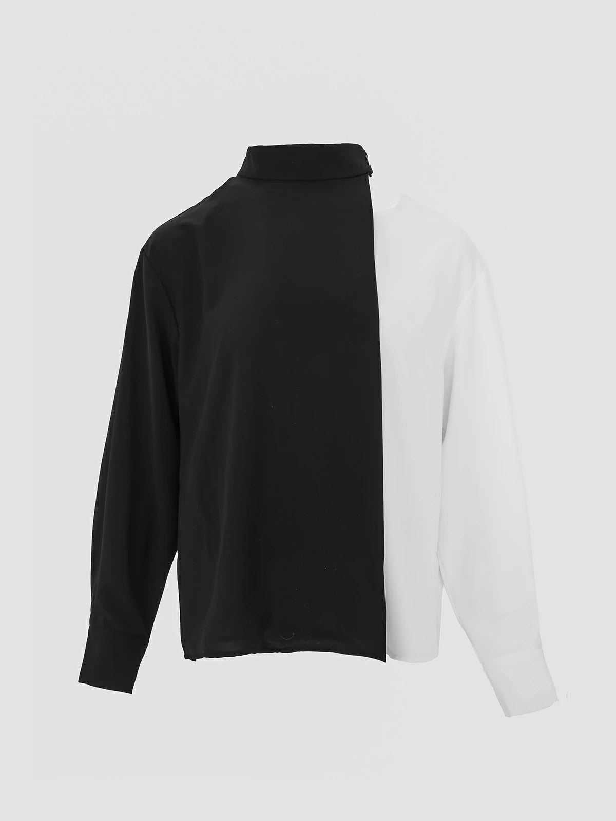 Schlichte Color-Blocking-Bluse mit Ausschnitten