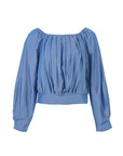 Chic Solid Pleated Off-Shoulder Top