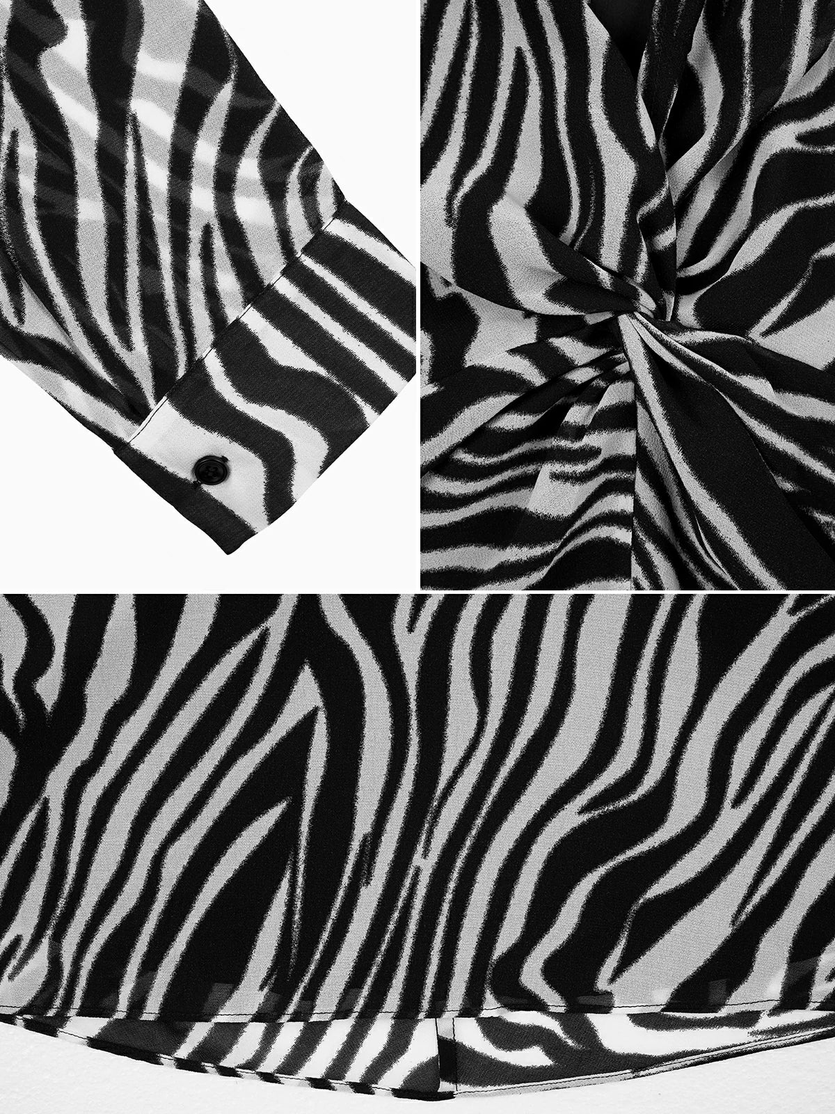 Zebra Print Relaxed Long Sleeve Shirt