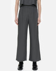 Classic gray wide-leg pants with a soft and comfortable texture for everyday wear