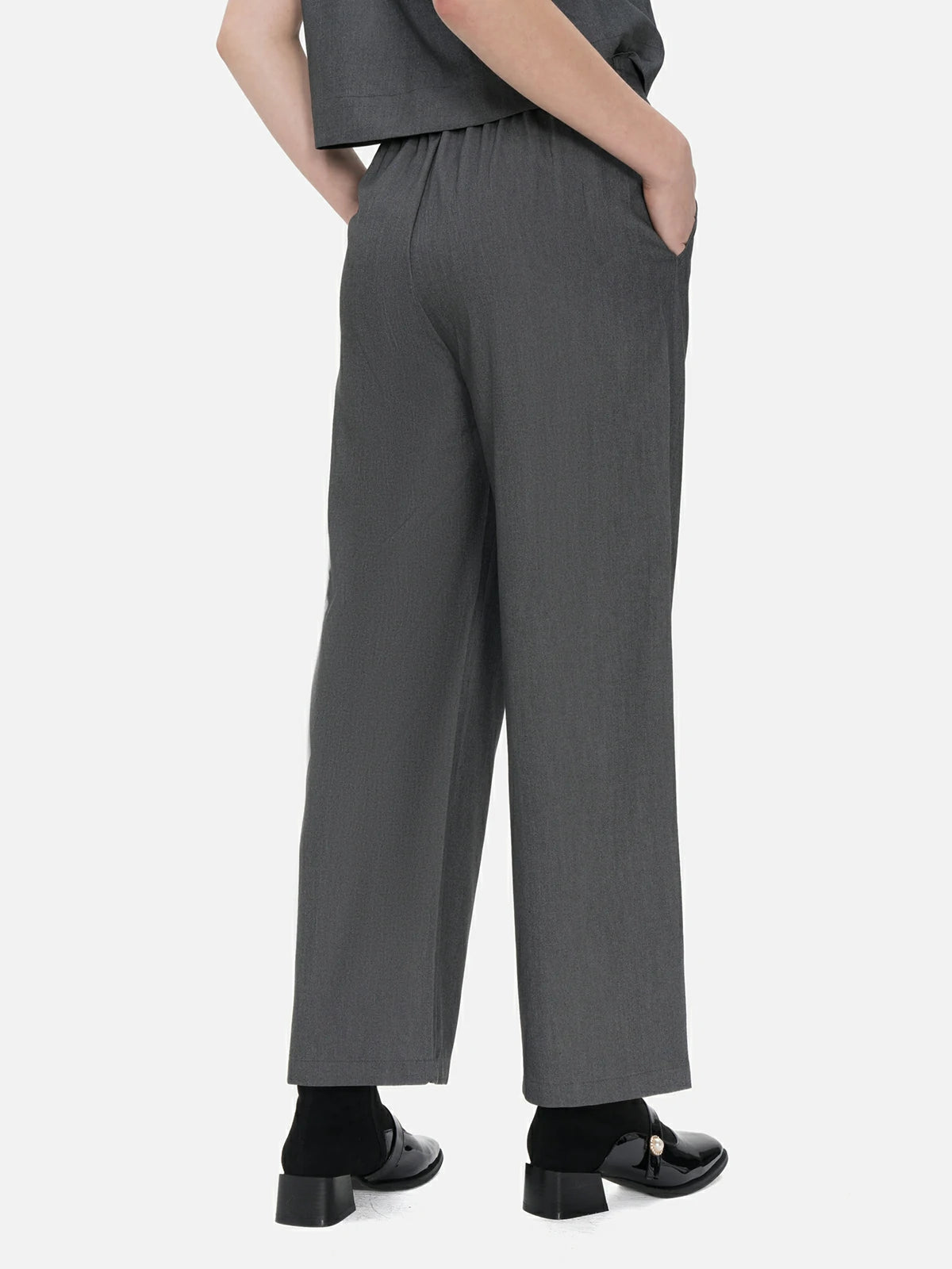 Lightweight and stylish gray bottoms with a flowing silhouette for a modern look