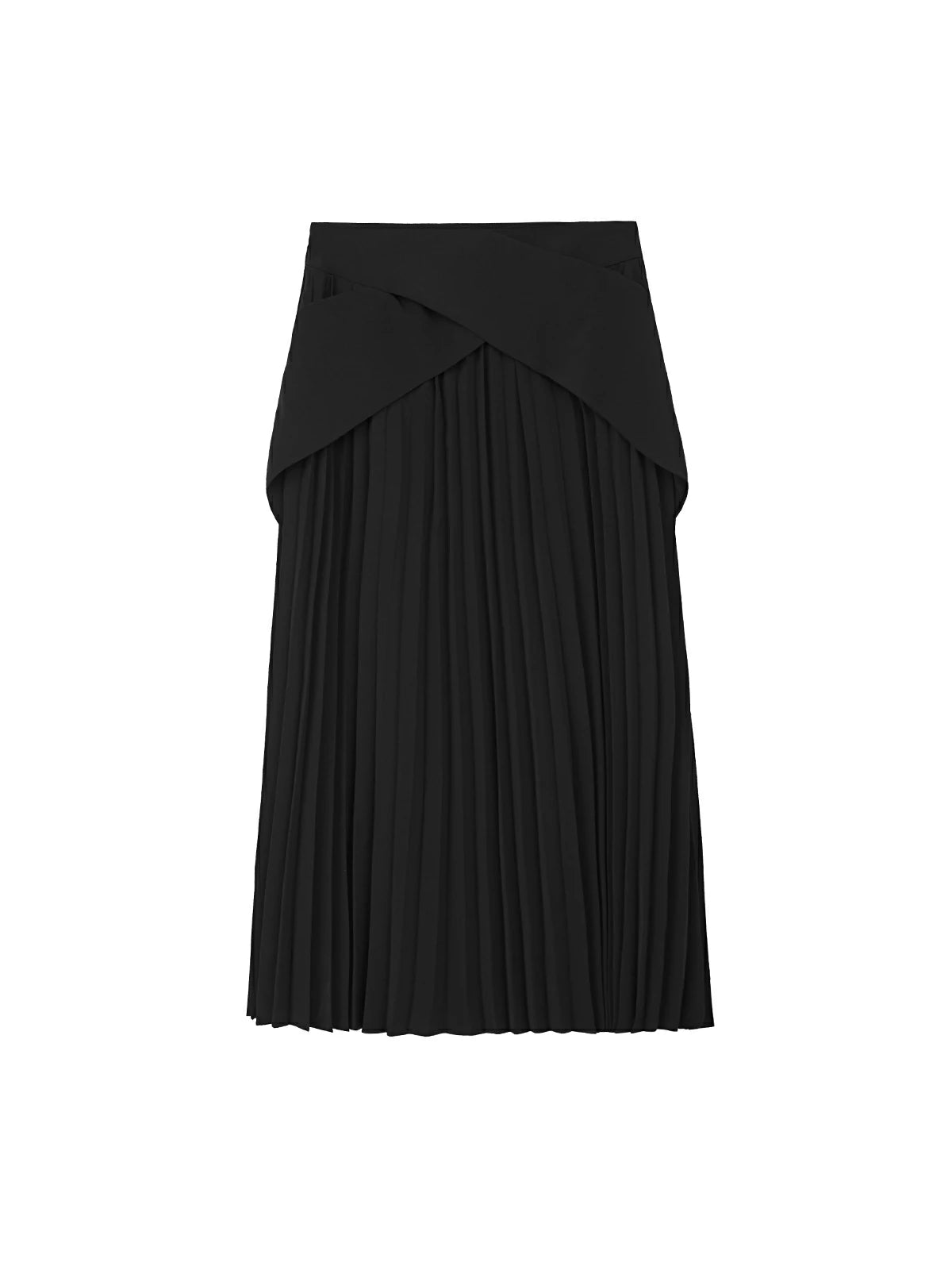 Pleated midi skirt combining modern elements with timeless elegance