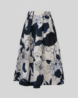 High Waist Floral Print Pleated A-line Skirt