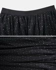 Shiny Sequins Mesh Midi Skirt