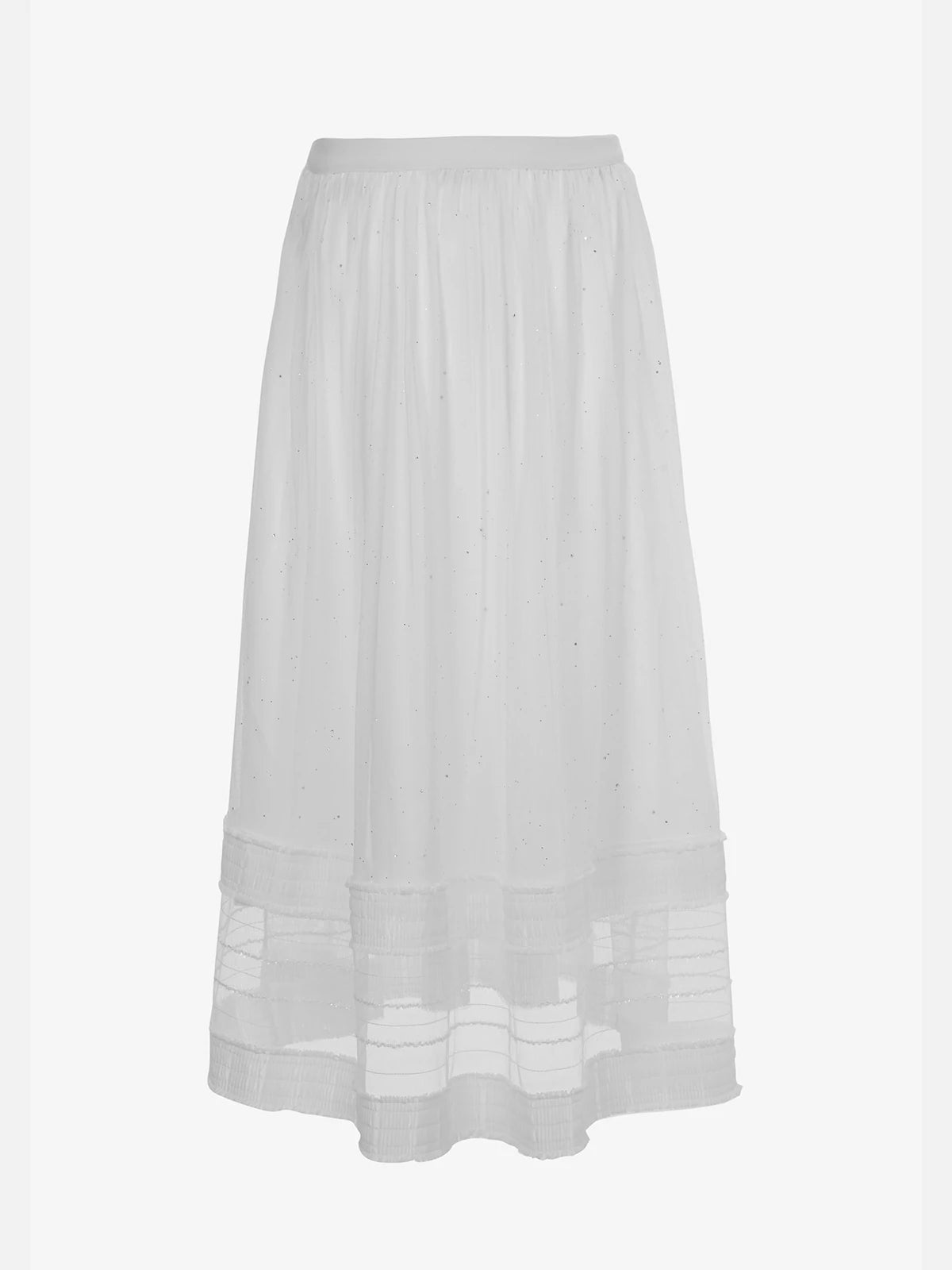 Simple Elastic Waist Lace Midi Skirt