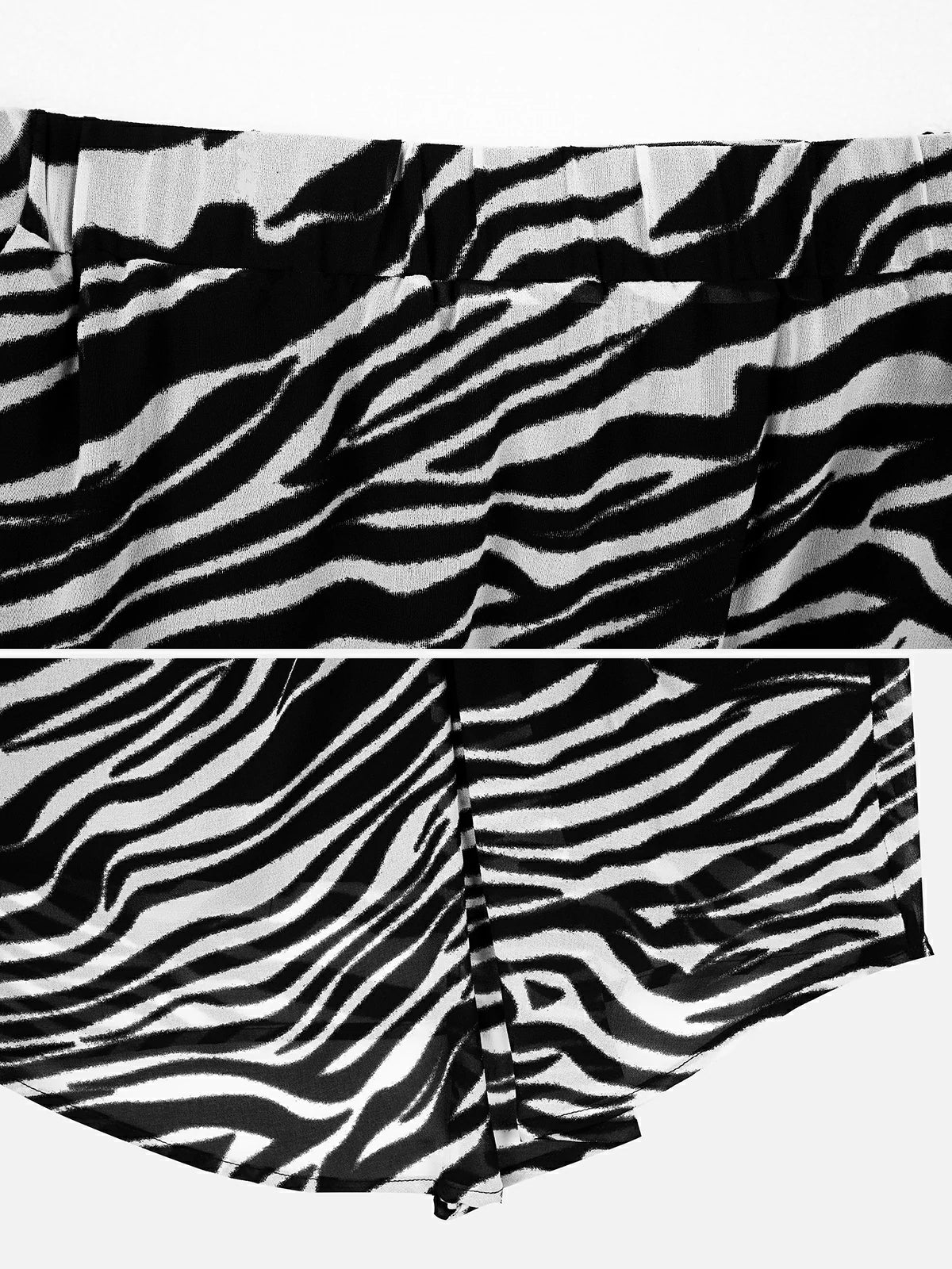 High Waist Zebra Stripe Irregular Skirt