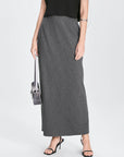 Tracy Solid Straight Maxi Skirt