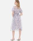 Anmutiges Cami-Kleid-Set mit floralem Netzstoff