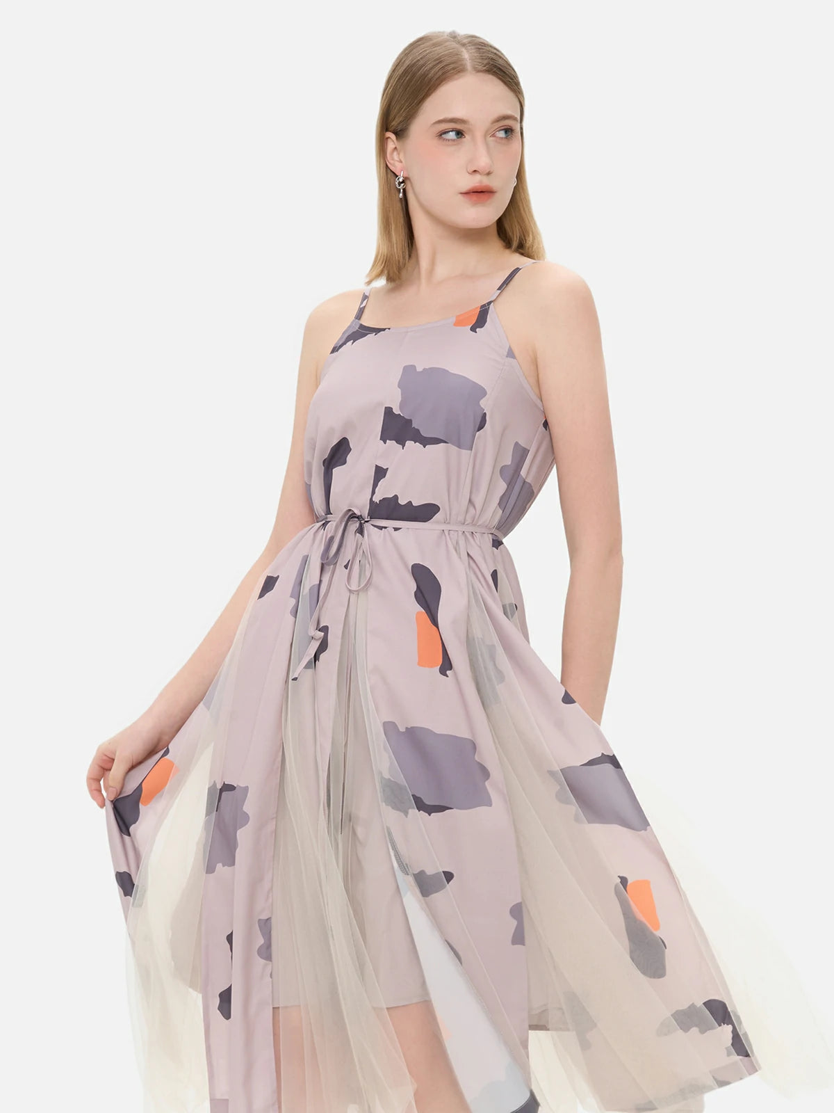 Effortlessly romantic spaghetti strap print dress