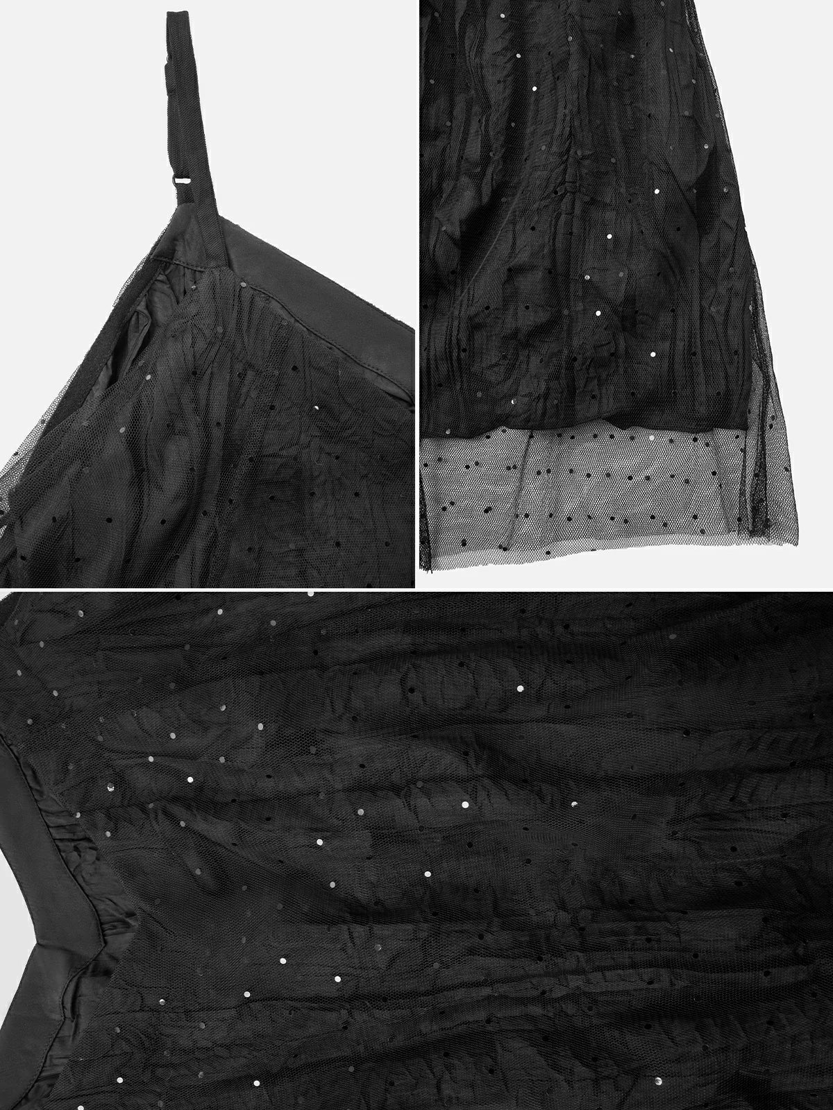 Glamouröses Cami-Kleid mit Pailletten und V-Ausschnitt