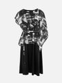 Ink Wash Blurring Chiffon Splice Dress