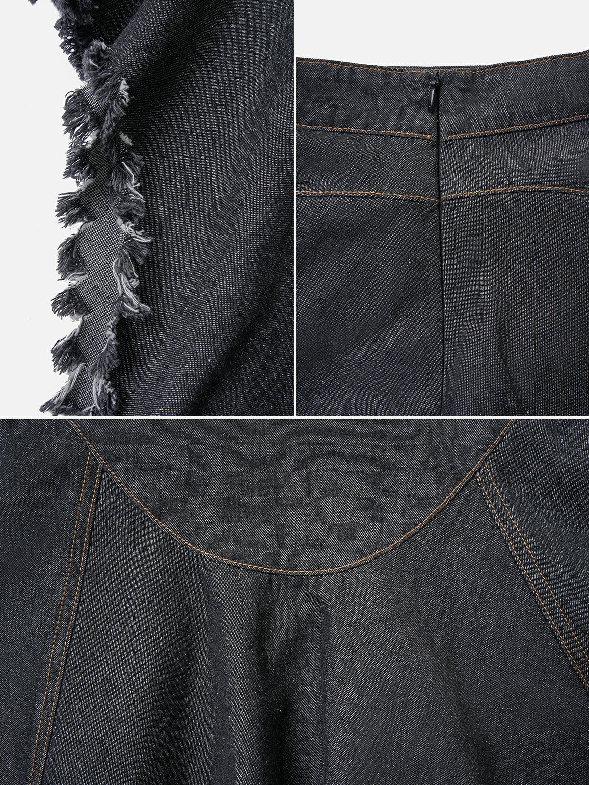 Trendy Asymmetrical Frayed Denim Skirt