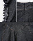 Trendy Asymmetrical Frayed Denim Skirt