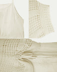 Kariertes Cami-Kleid-Set aus Strick mit Ausschnitten