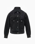 Elevate your confidence and comfort in this short denim jacket with star-shaped bead embellishments.