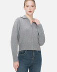 A monochromatic fashion statement in a comfortable cardigan with a tailored fit