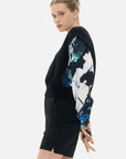 Irregular contrasting print women's sweater