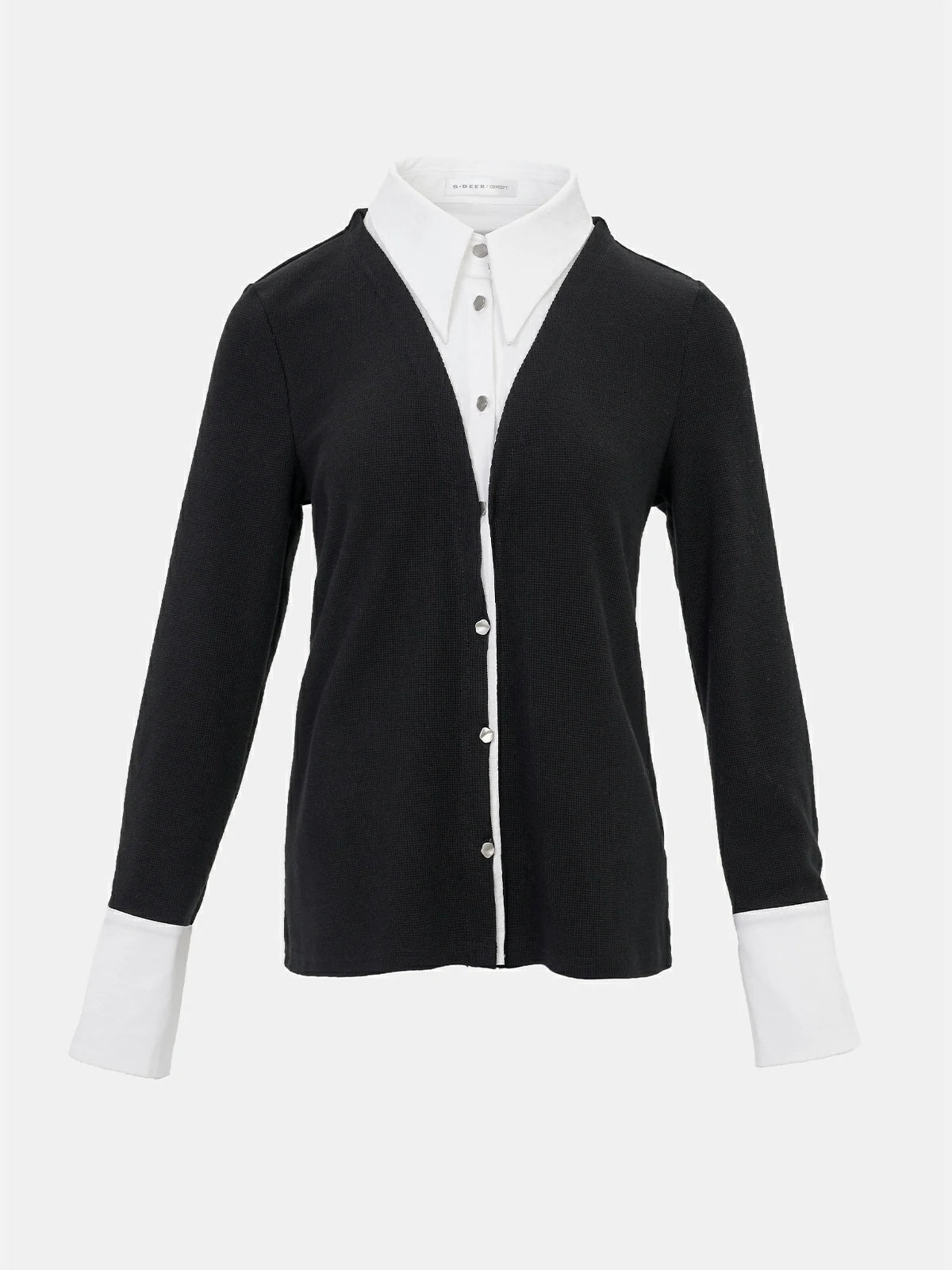 Contrast Splice Button Down Slim Fit Top