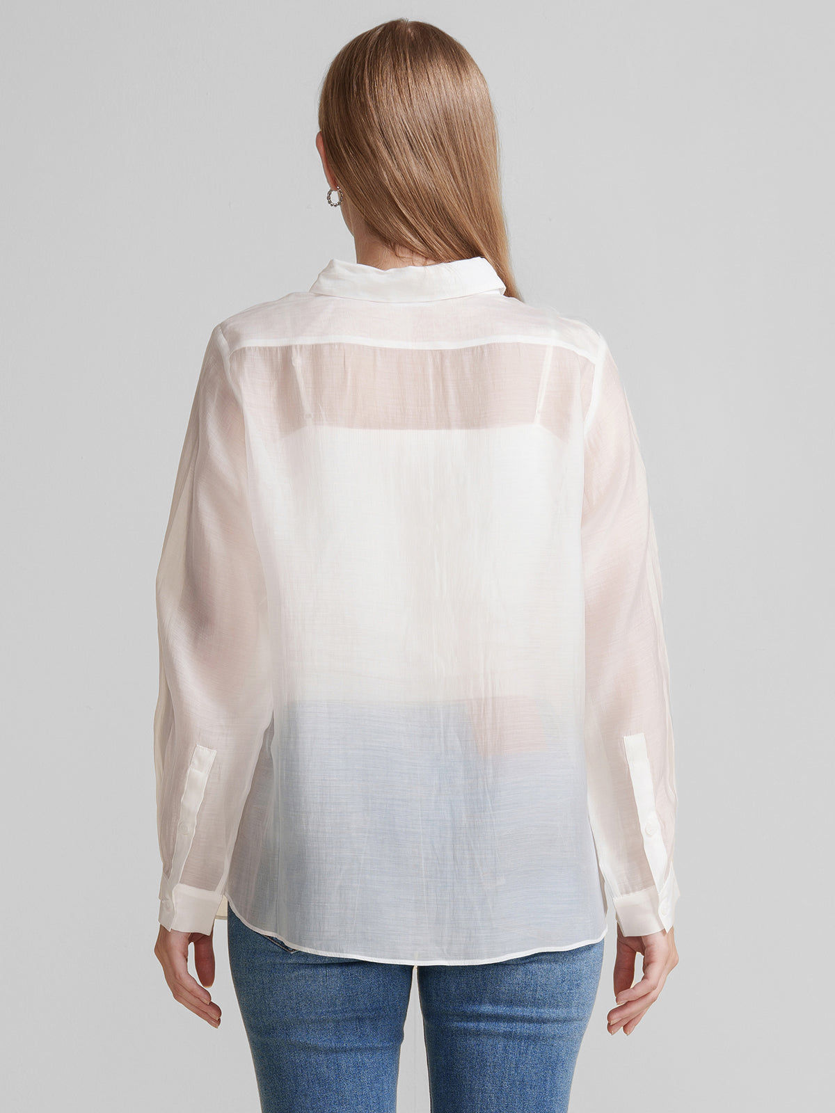Sheer Button-Up Shirt
