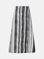 Grey and white printed strip skirt, cozy and casual