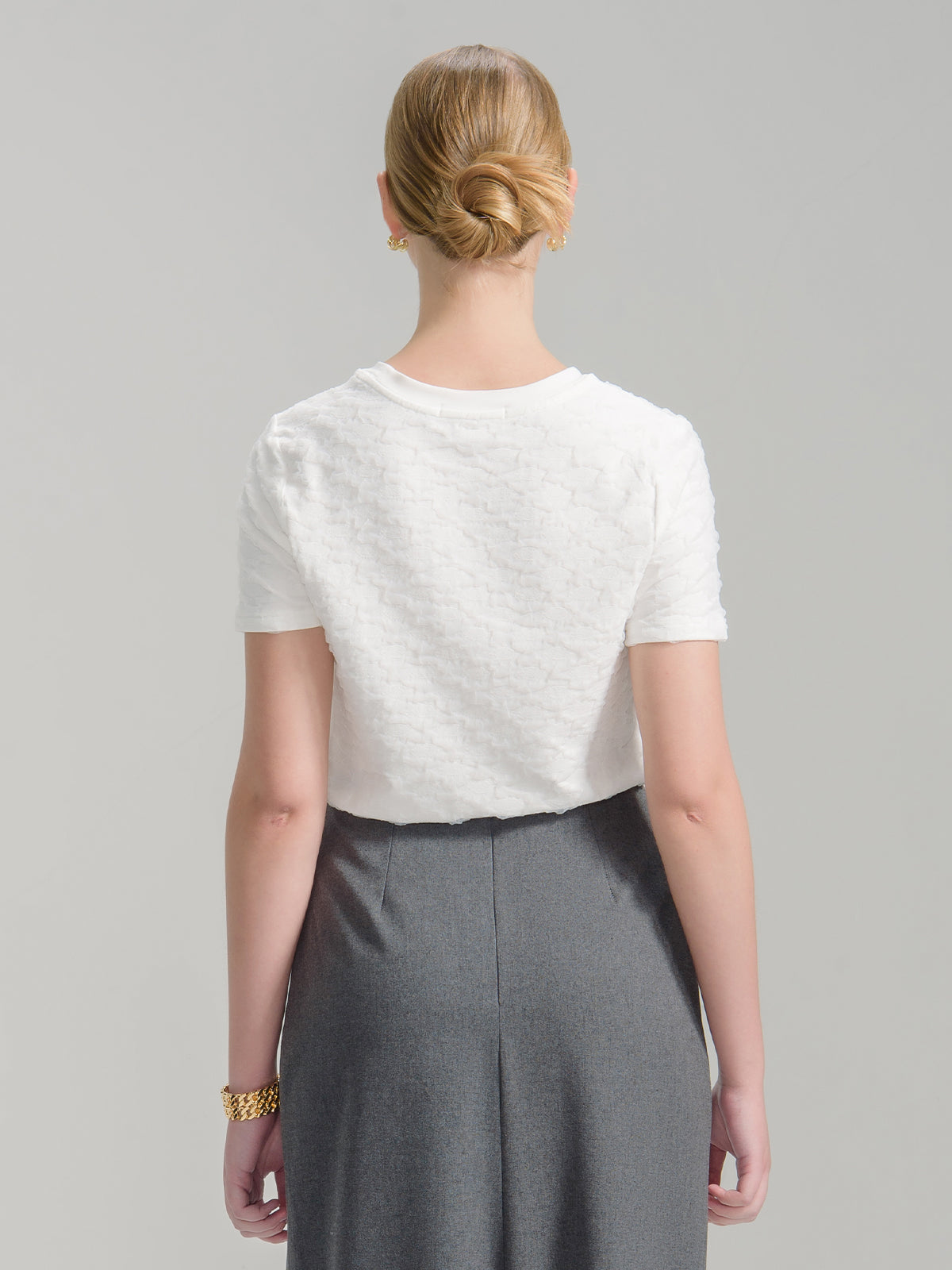 Cropped Textured T-Shirt