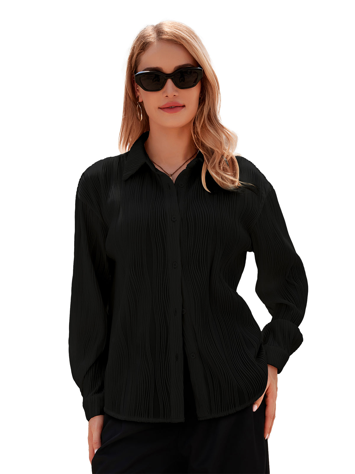 Textured Button Up Shirt
