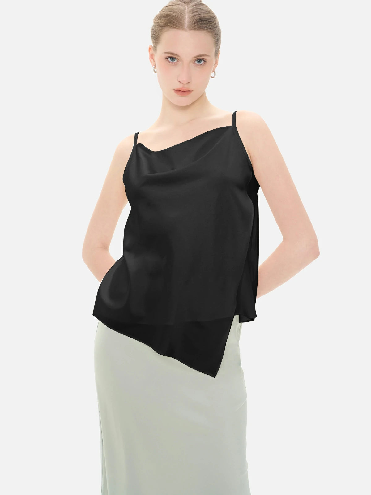 Solid Irregular Satin Cami