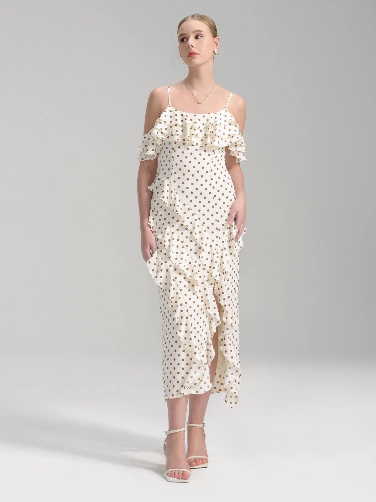 Polka Dot Ruffle Tiered Maxi Dress – S·DEER