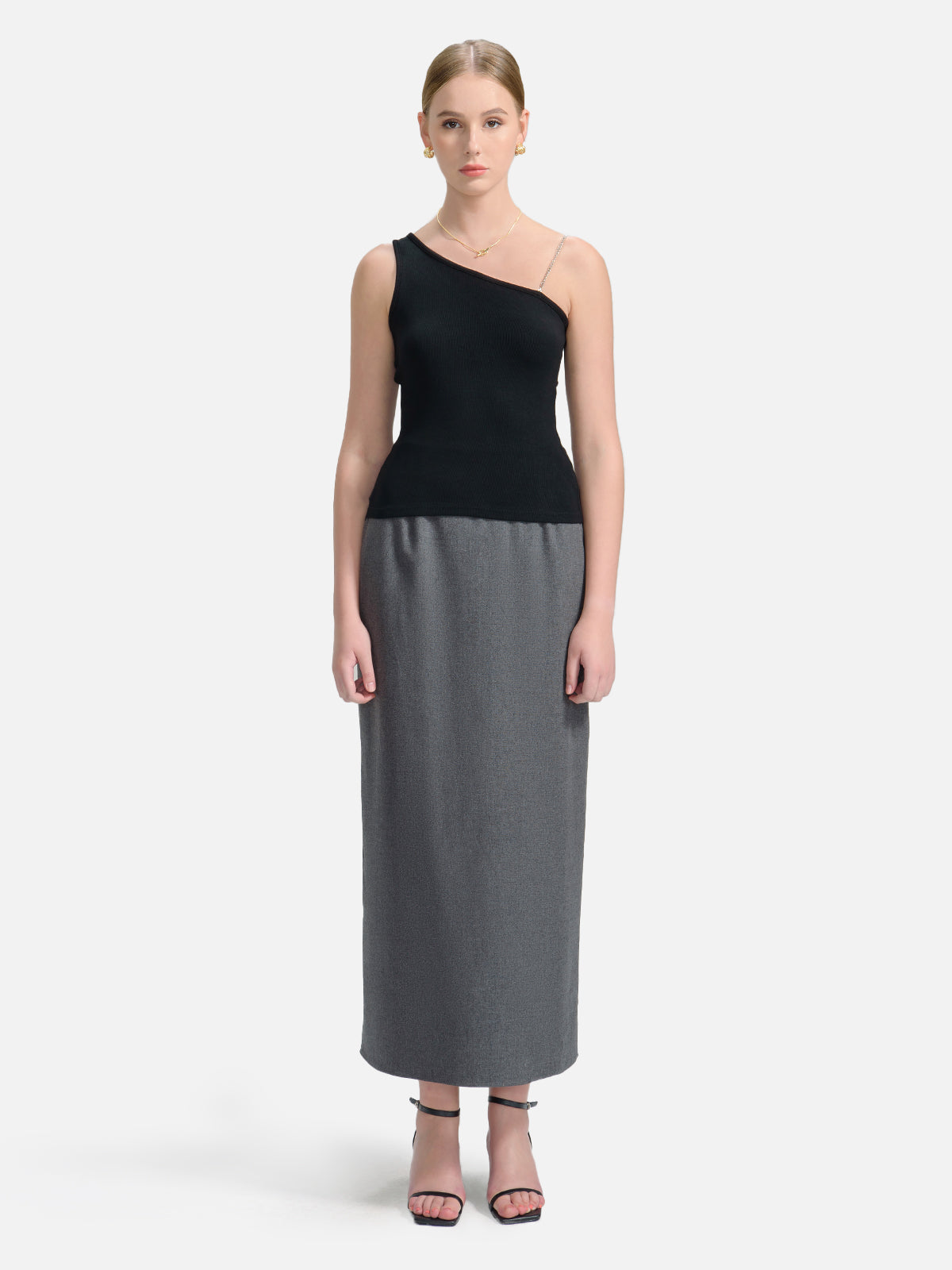 Chain Asymmetric Knit Tank