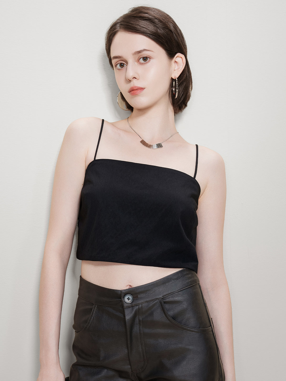 Square Neck Cropped Tank Top