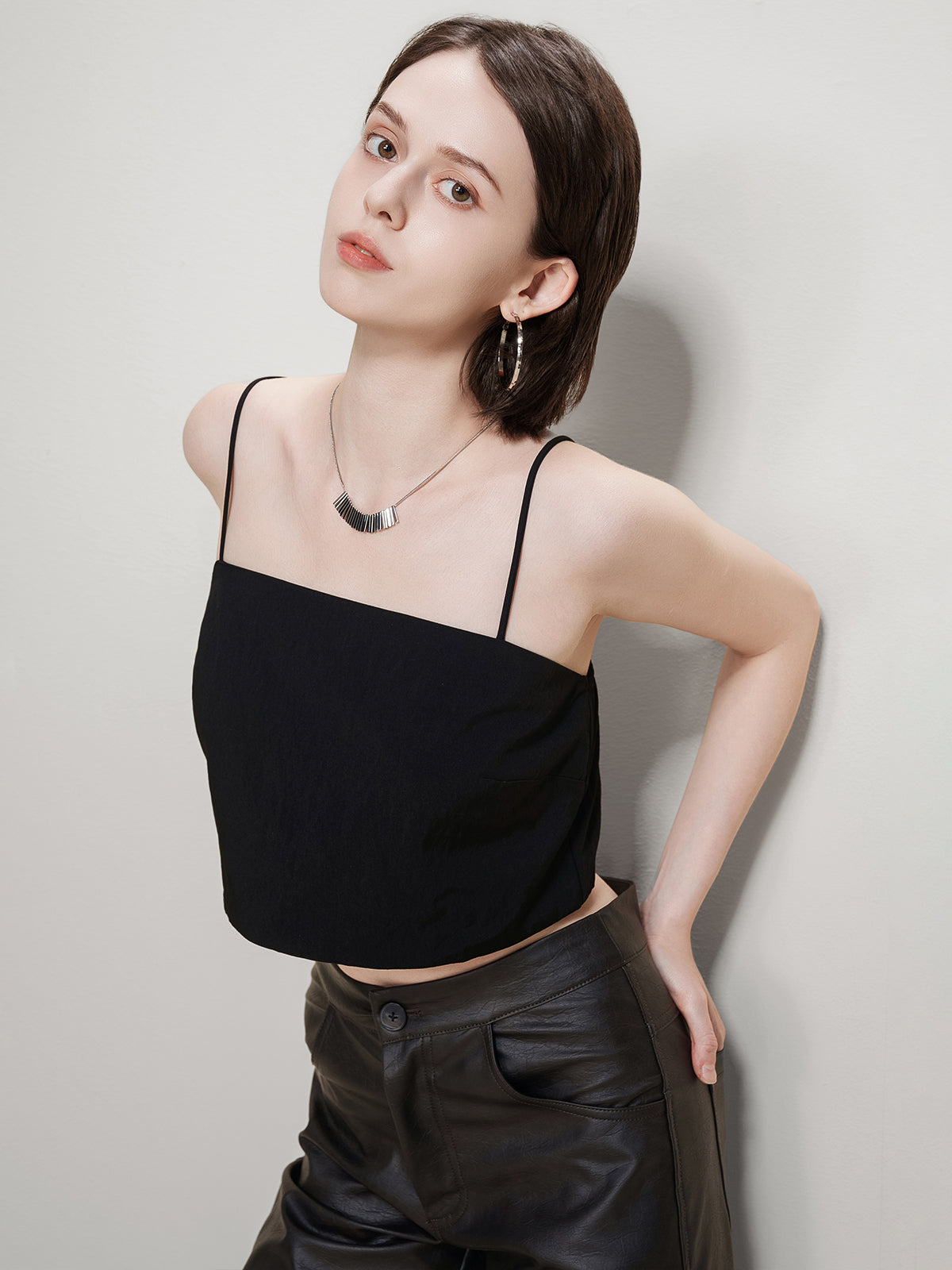 Square Neck Cropped Tank Top