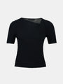 Ribbed Short Sleeve Knit T-Shirt