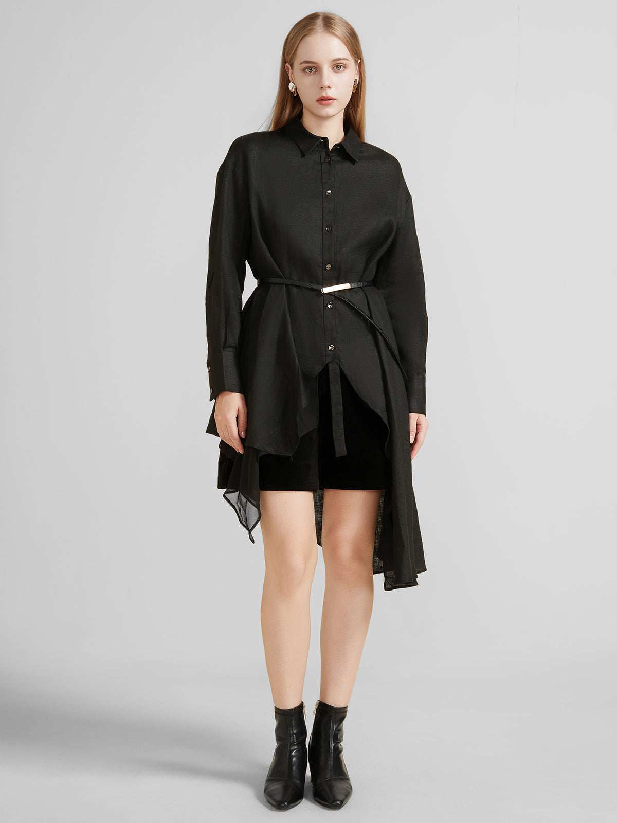 Asymmetric Hem Longline Shirt