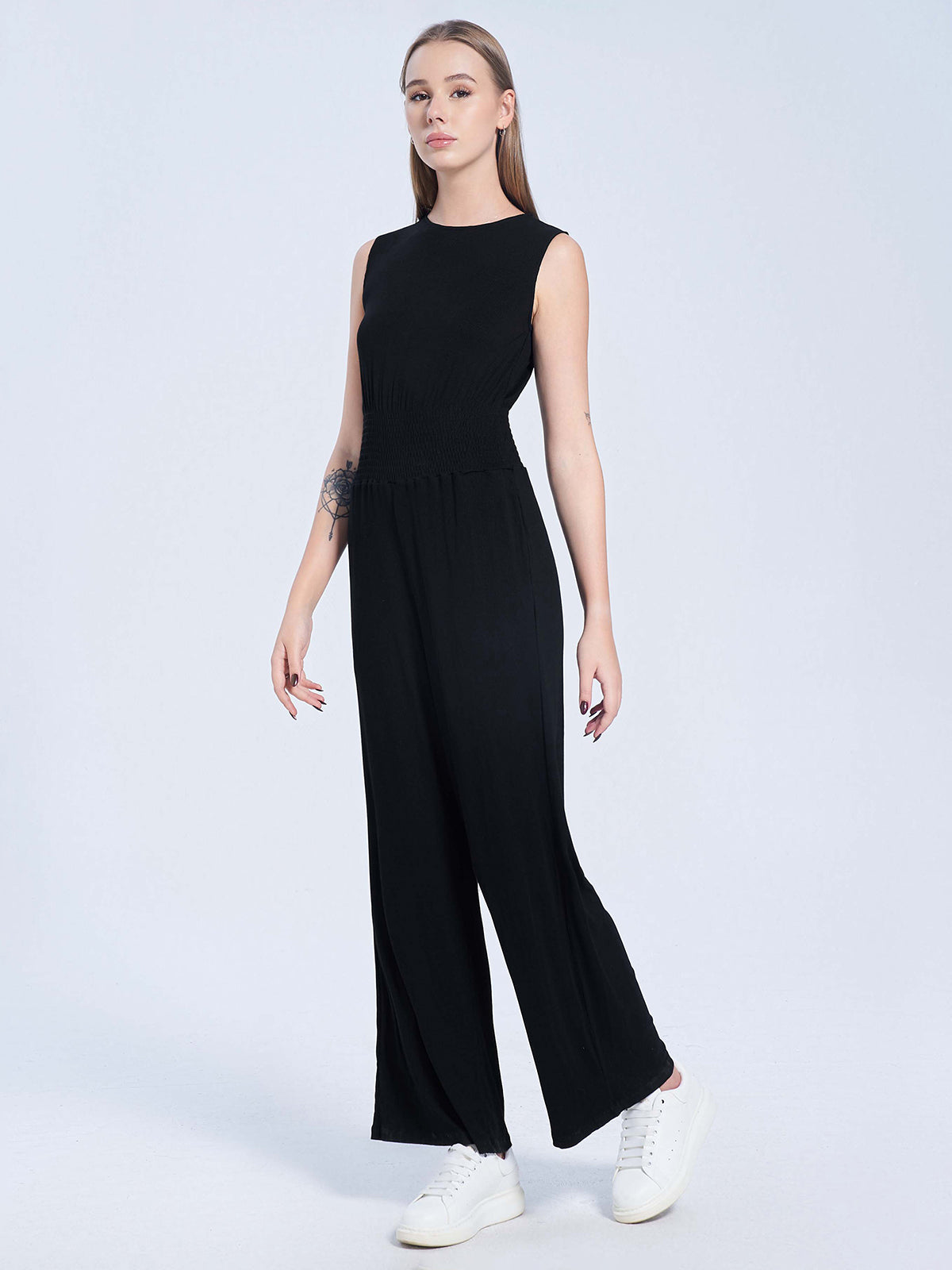 Solid Sleeveless Jumpsuit