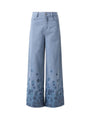 Floral Print Wide Leg Jeans
