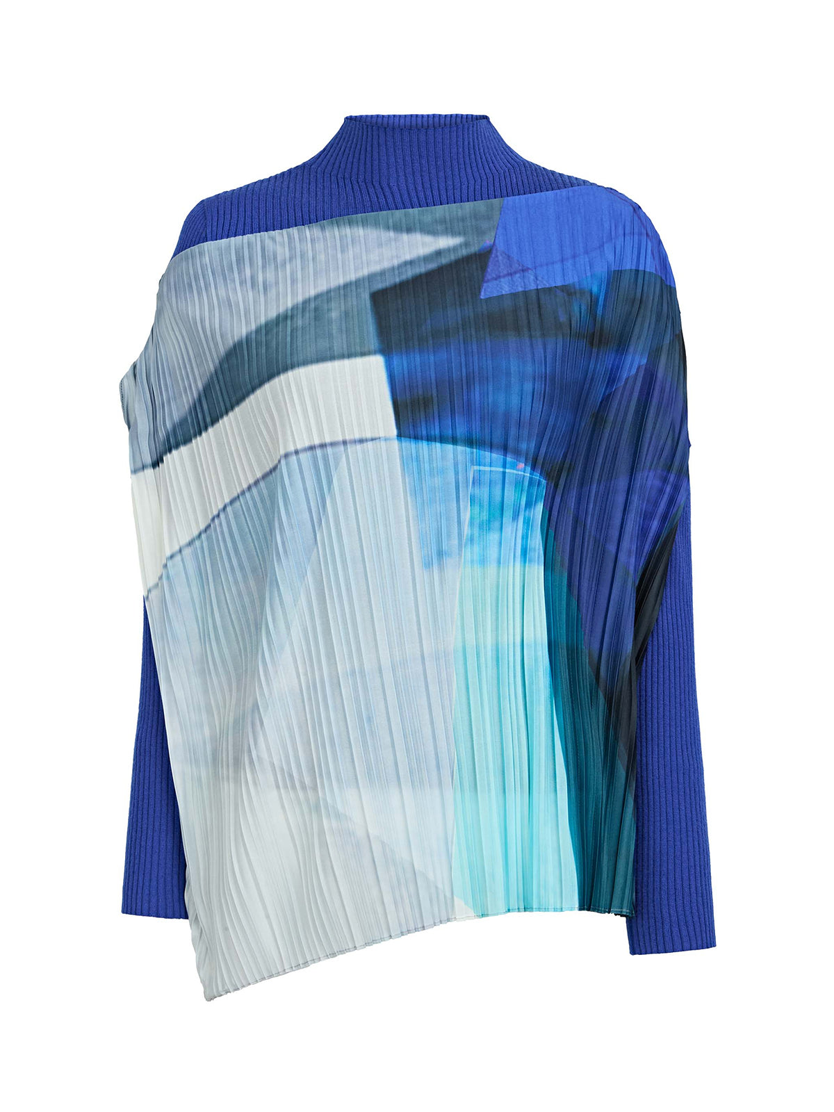 Colorblock Cold Shoulder Sweater