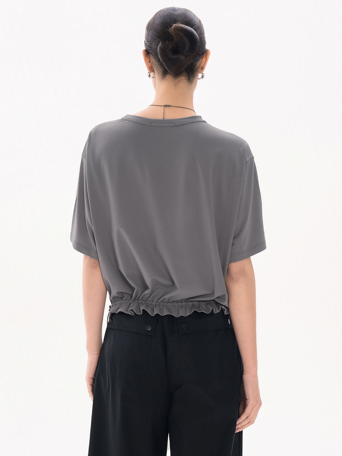 Boat Neck Drawstring T-Shirt