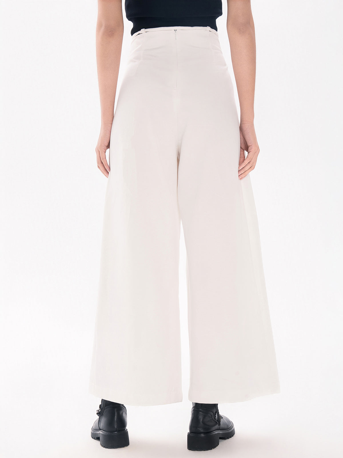 High Waist Tie Up Wide Leg Pants