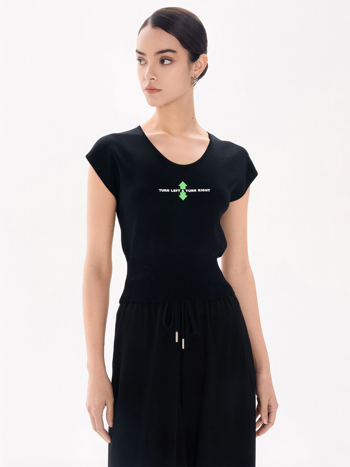 Ribbed Cap Sleeves Top