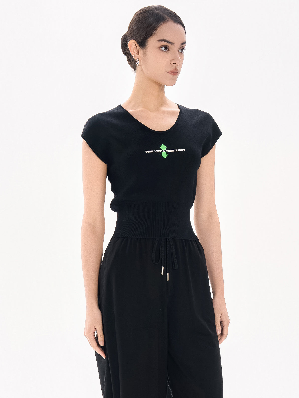 Ribbed Cap Sleeves Top