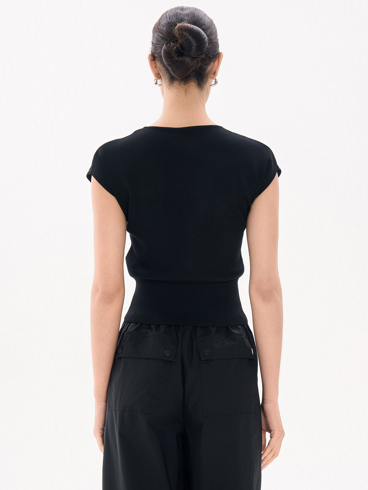 Ribbed Cap Sleeves Top
