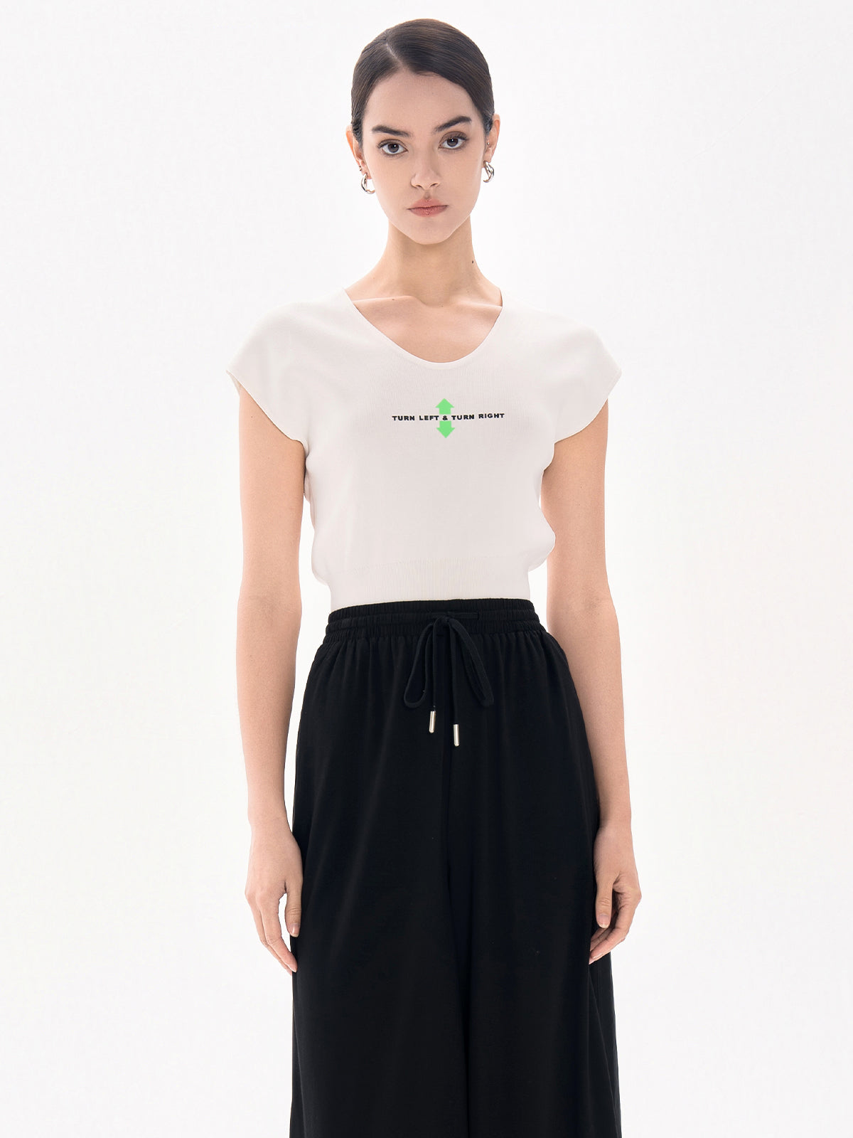 Ribbed Cap Sleeves Top