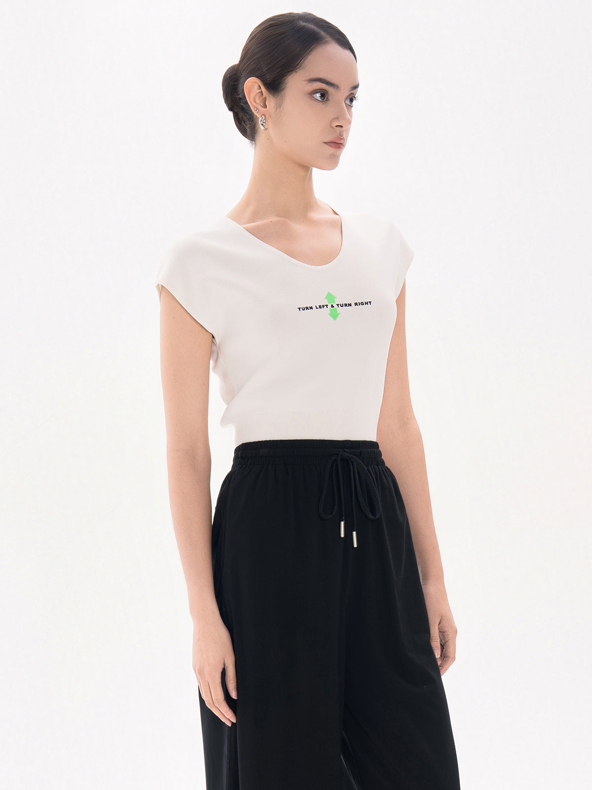 Ribbed Cap Sleeves Top