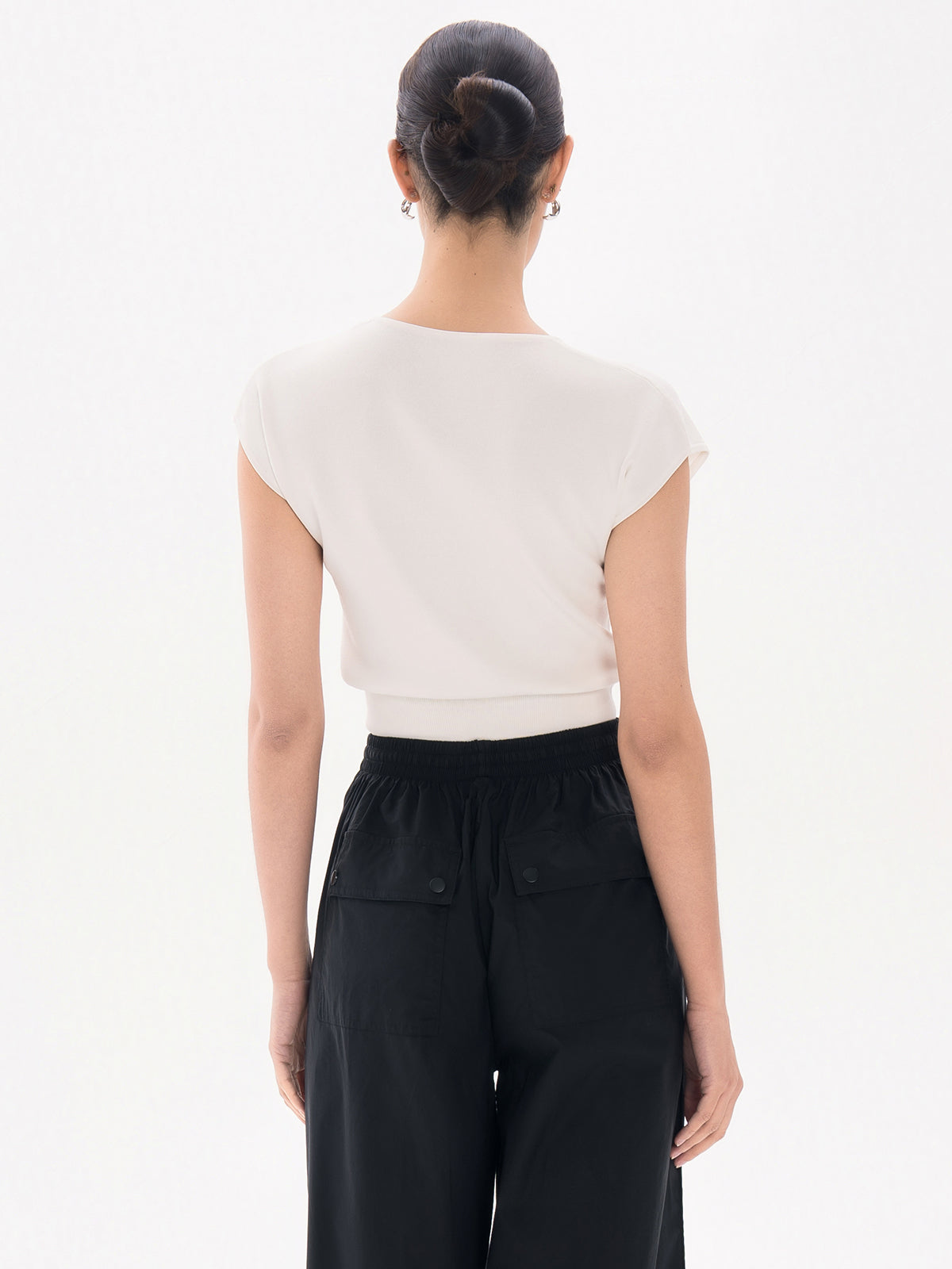 Ribbed Cap Sleeves Top