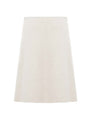 Simple wool a-line skirt  in beige, cozy for daily wear