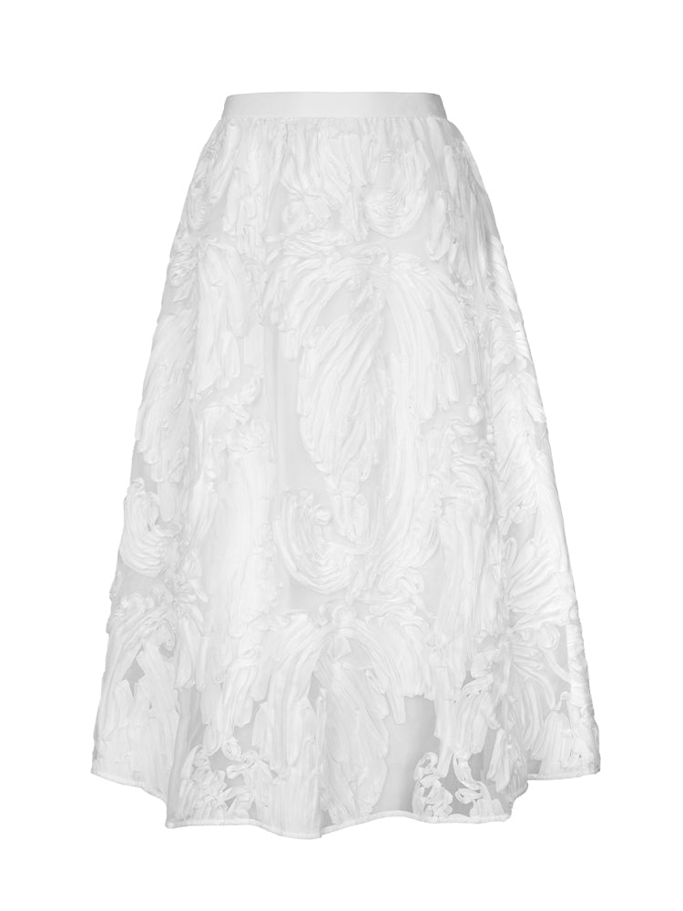 Pull On Midi Skirt With Pleats