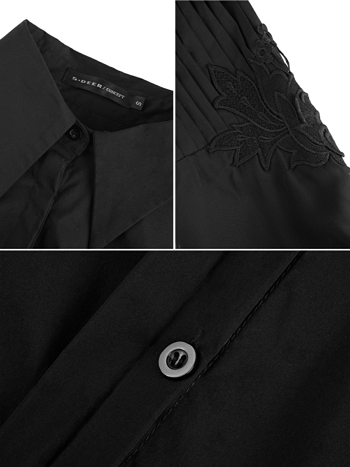 Fashion-forward black shirt with unique sleeve detailing