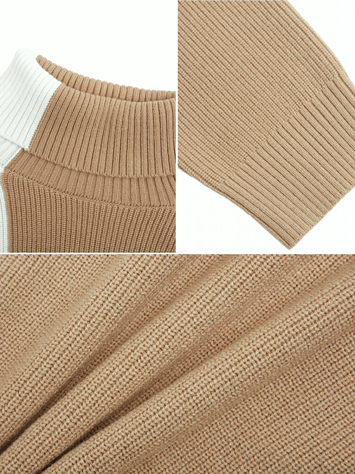 Trendy brown and white knit for a fashionable winter